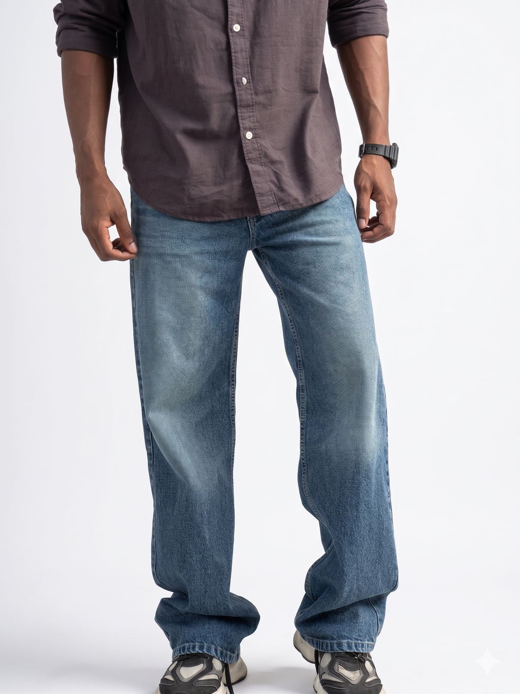 Light Blue Vintage Wash Relaxed Jeans