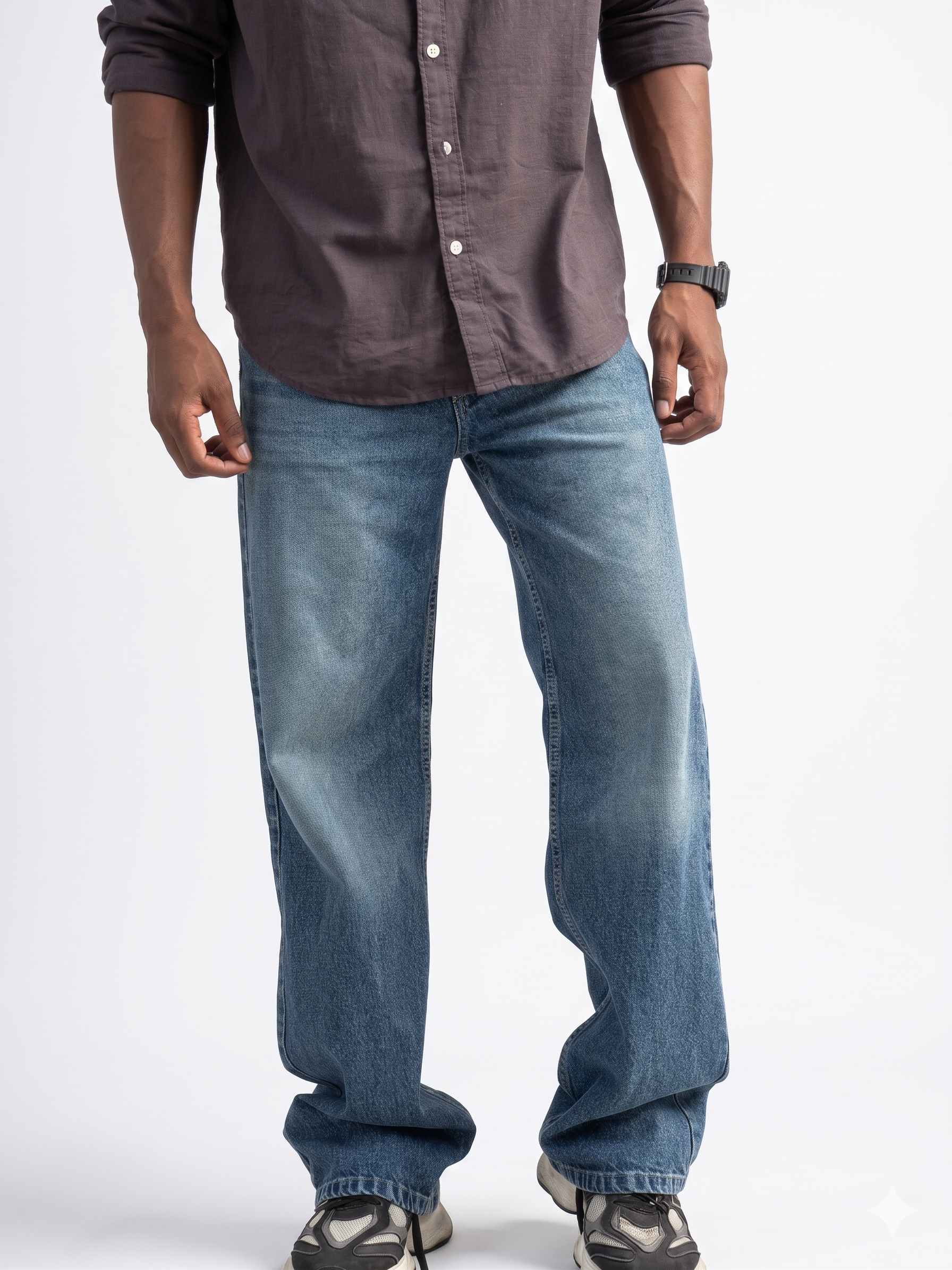 Light Blue Vintage Wash Relaxed Jeans