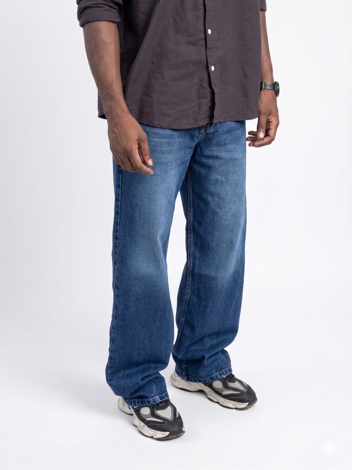 Deep Indigo Faded Relaxed Fit Jeans