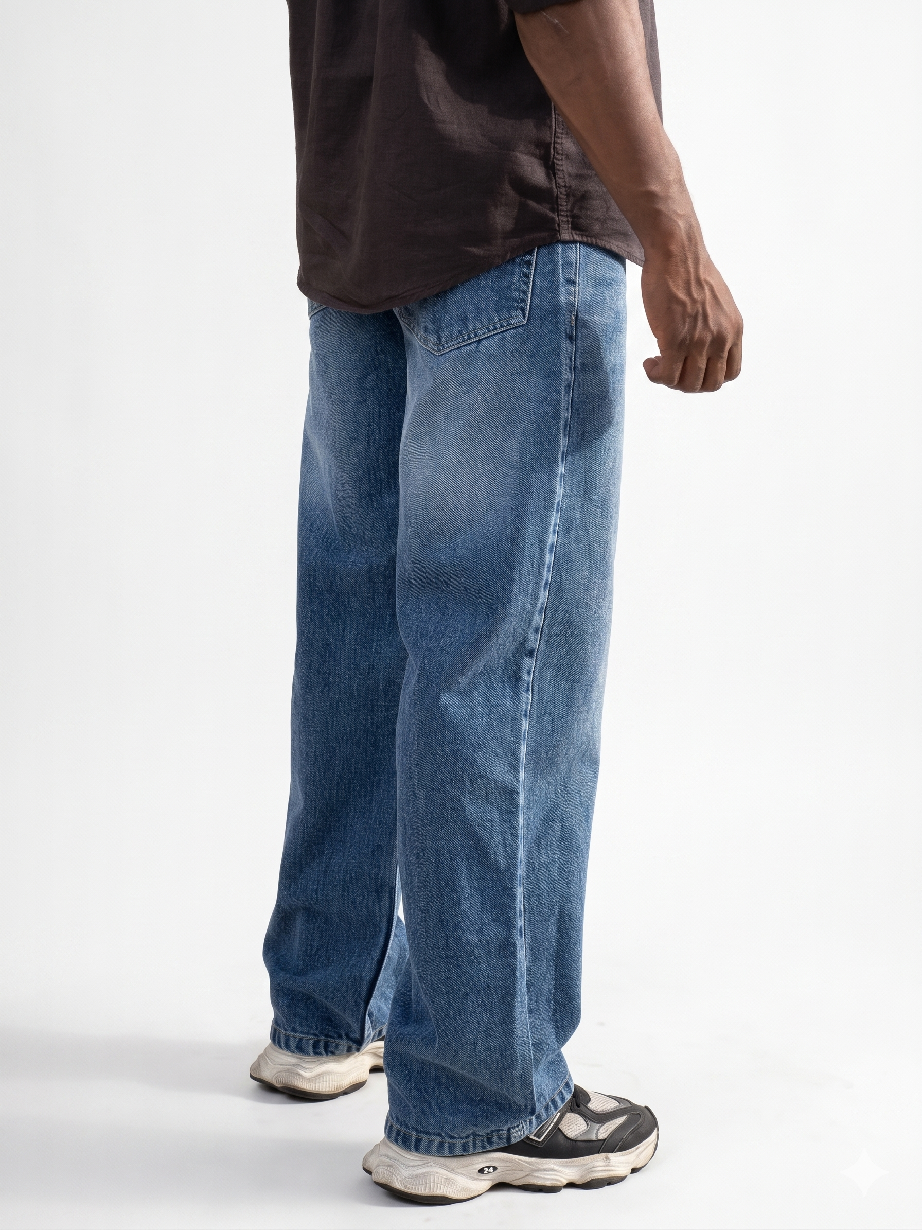 Deep Indigo Faded Relaxed Fit Jeans