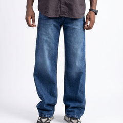 Deep Indigo Faded Relaxed Fit Jeans