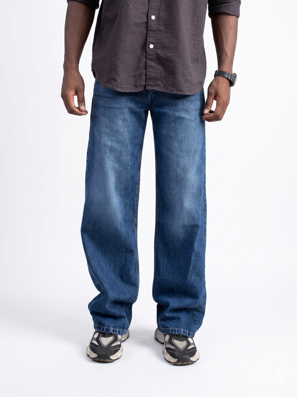 Deep Indigo Faded Relaxed Fit Jeans