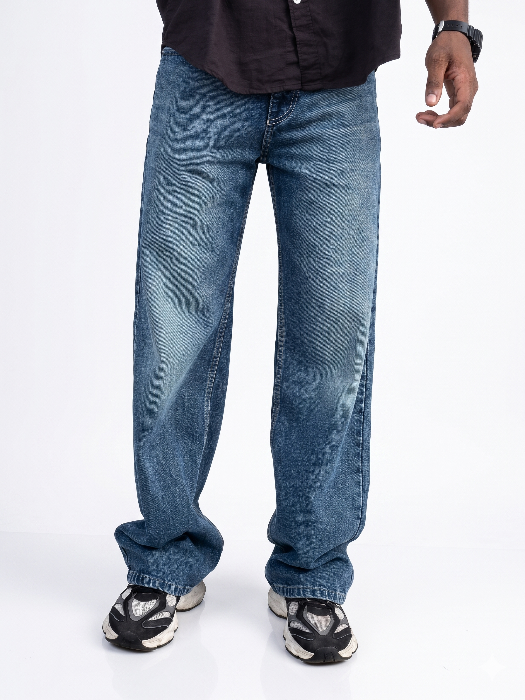 Deep Indigo Faded Relaxed Fit Jeans