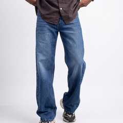 Deep Indigo Faded Relaxed Fit Jeans