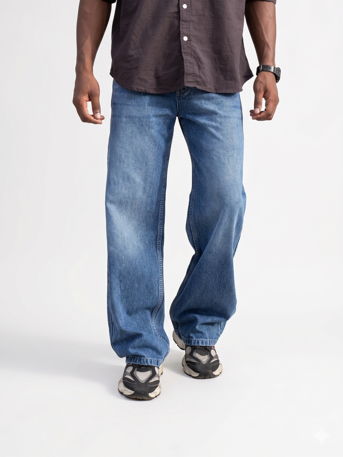 Classic Blue Stonewash Baggy Jeans