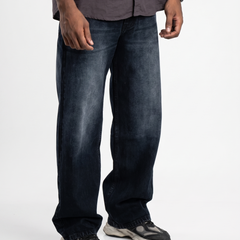 Washed Charcoal Black Baggy Jeans